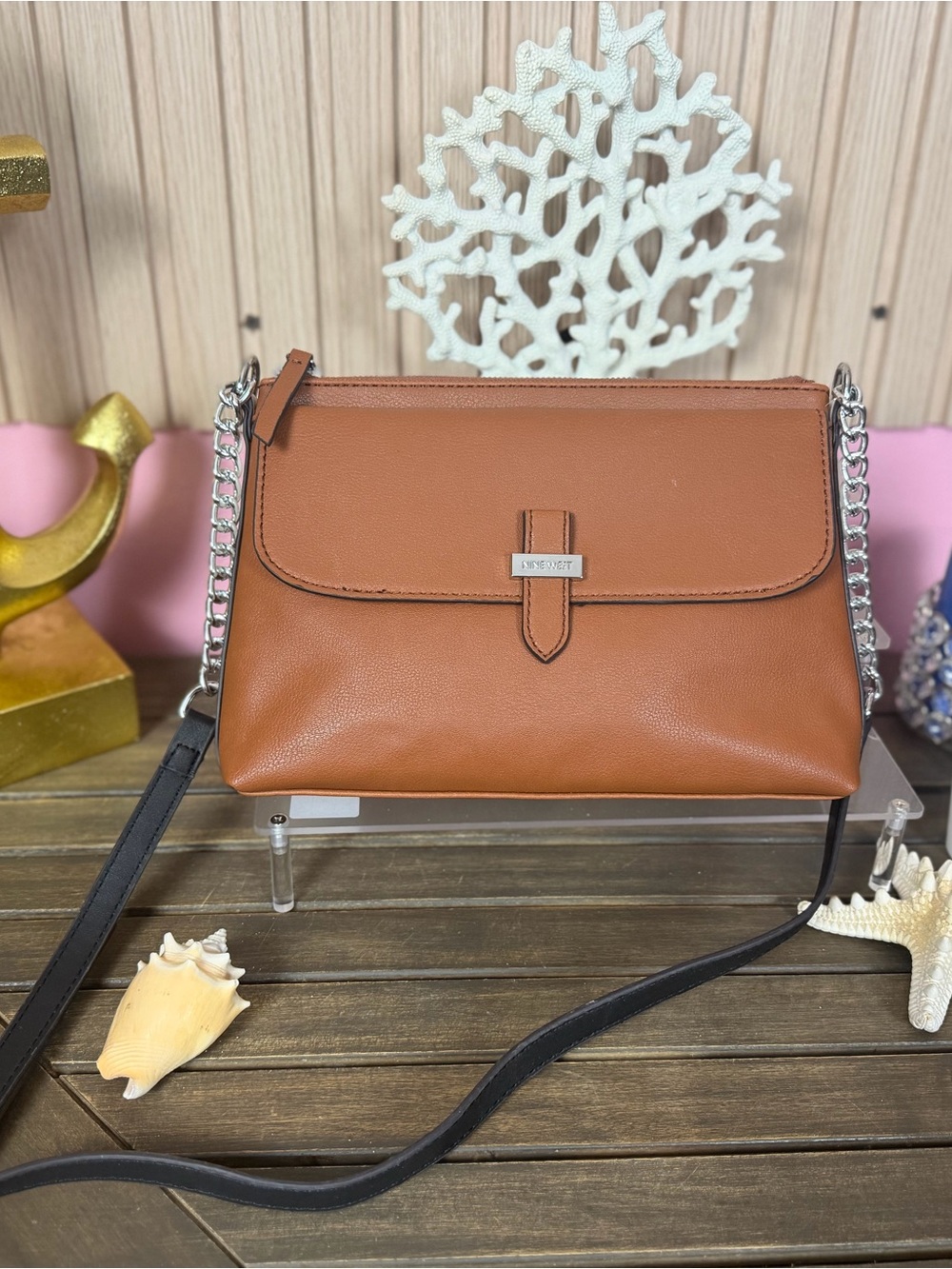 🤎 Nine West Cognac Crossbody Bag